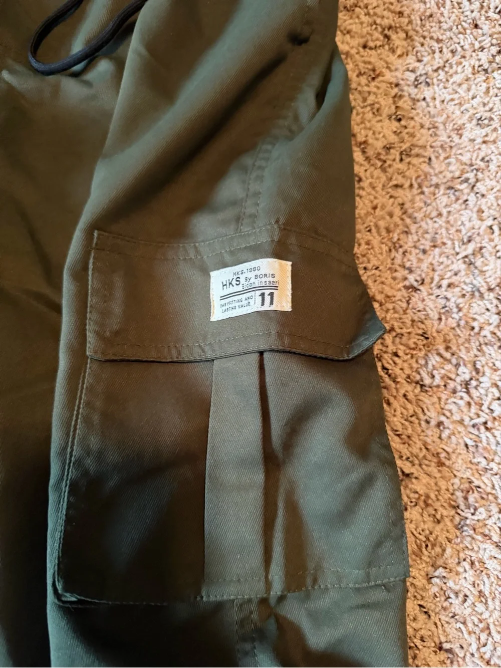 SHEIN Men’s XS Cargo Jogger Drawstring Pants 3p bundle Blue Green Beige